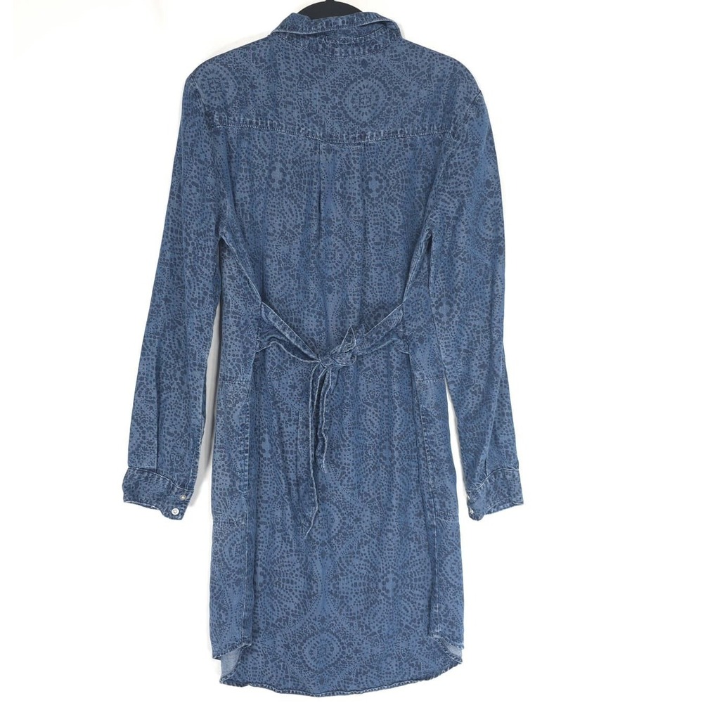 ANTHROPOLOGIE CLOTH & STONE Tencel Shirt Dress MEDIUM Blueprint #C8118-387-032 - Picture 6 of 10